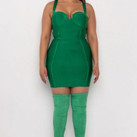 CHARLOTTE  ANGLS BANDAGE SWEETHEART NECK TANK DRESS / Brand NEW ! - Picture 3 of 8